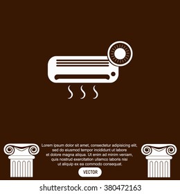 Air conditioner vector icon. Outdoor unit