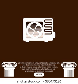 Air conditioner vector icon. Outdoor unit