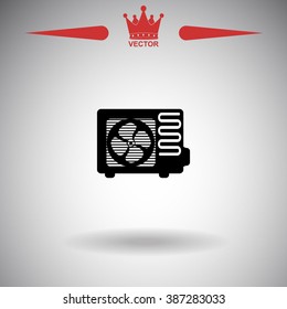 Air conditioner vector icon. Outdoor unit