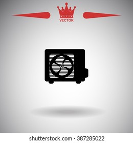 Air conditioner vector icon. Outdoor unit