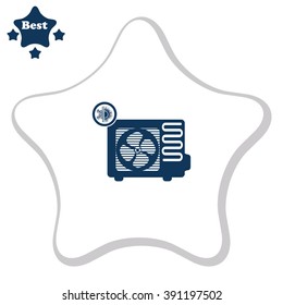 Air conditioner vector icon. Outdoor unit