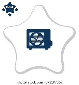 Air conditioner vector icon. Outdoor unit
