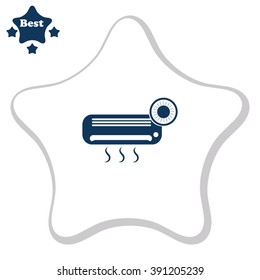 Air conditioner vector icon. Outdoor unit