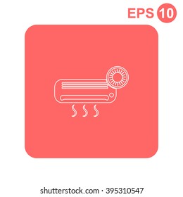 Air conditioner vector icon. Outdoor unit