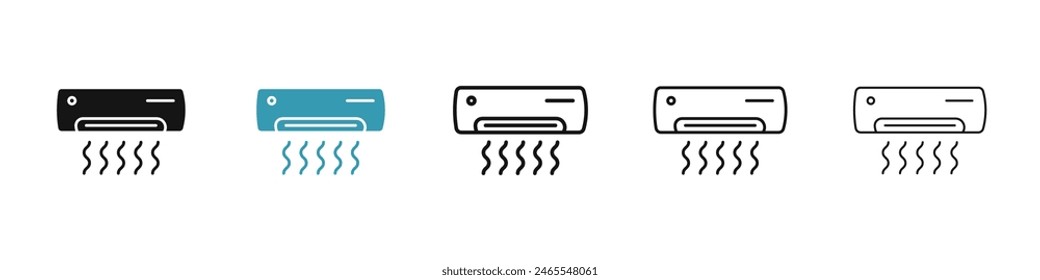 Conjunto de íconos de Vector de aire acondicionado. oficina AC Vector. casa, servicio de aire acondicionado para diseños de UI.