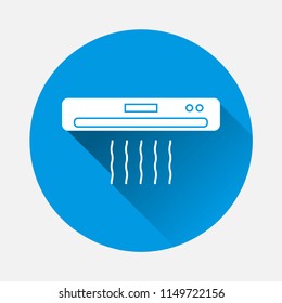 Air conditioner vector icon. Symbol of air conditioner, air cooling with a flat shadow. Layers grouped for easy editing illustration. For your design.