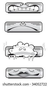 Air conditioner vector icons isolated on white