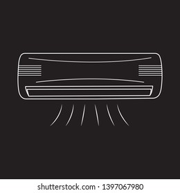 Air conditioner vector illustration. Black background. Best seller icon