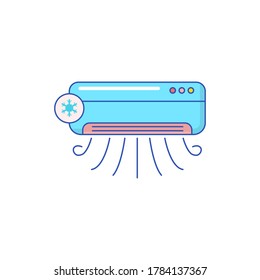 Air conditioner vector illustration with colorful design isolated on white background