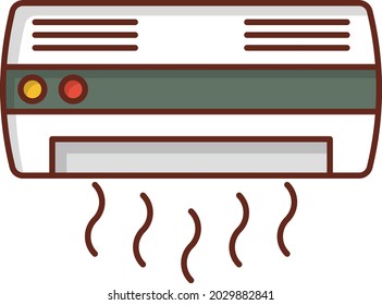 air conditioner Vector illustration on a transparent background. Premium quality symbols. Vector Line Flat color  icon for concept and graphic design.