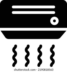Ilustración del vector de aire acondicionado en un fondo transparente. Símbolos de calidad superior. Iconos vectoriales de glifos para diseño de conceptos y gráficos.