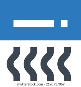Ilustración del vector de aire acondicionado en un fondo transparente. Símbolos de calidad superior. Iconos vectoriales de glifos para diseño de conceptos y gráficos.