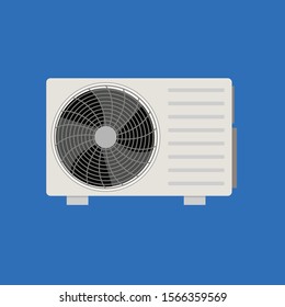 Air conditioner vector image. flat design.isolated on blue background.
