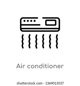 air conditioner vector line icon. Simple element illustration. air conditioner outline icon from hotel concept. Can be used for web and mobile
