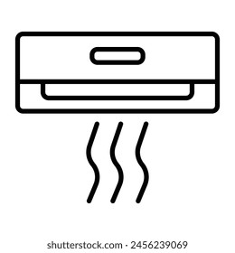 Air Conditioner Vector Line Icon Design