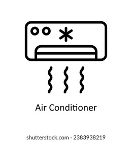 Air Conditioner vector  outline Design illustration. Symbol on White background EPS 10 File