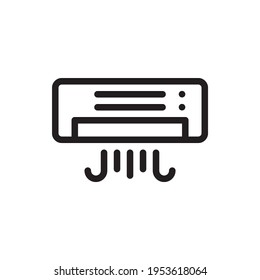 Air Conditioner Vector Outline Icon. EPS 10 File. Hotel and Services Symbol