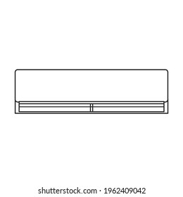 Air conditioner vector outline icon. Vector illustration condition on white background. Isolated outline illustration icon of air conditioner, .