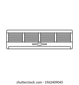Icono de contorno vectorial del acondicionador de aire. Condición de la ilustración del vector en el fondo blanco. Icono de ilustración de contorno aislado del acondicionador de aire, .
