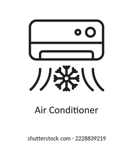 Air Conditioner Vector Outline Icon Design illustration. Housekeeping Symbol on White background EPS 10 File