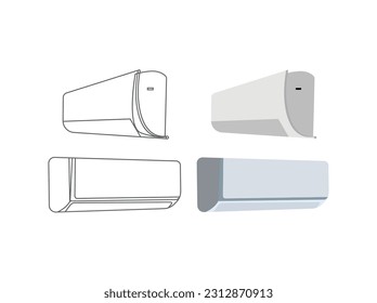  air conditioner vector, professional, creative, modern, eye catching design, trending design, Air conditioner vector illustration isolated on background air conditioning appliances collection,