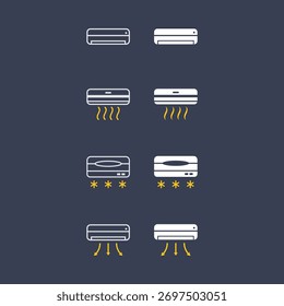 Air conditioner vector set trendy lovely amazing design useful Illustration colorful background.eps