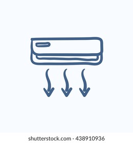 Air conditioner vector sketch icon isolated on background. Hand drawn Air conditioner icon. Air conditioner sketch icon for infographic, website or app.