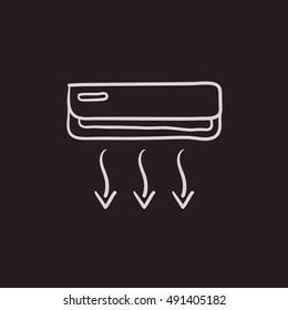 Air conditioner vector sketch icon isolated on background. Hand drawn Air conditioner icon. Air conditioner sketch icon for infographic, website or app.