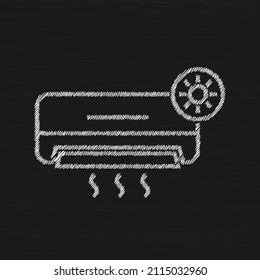 Klimageräte, weiße Skizze, Vektorsymbol. Doodle-handgezeichnete Illustration