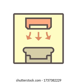 Diseño de iconos vectoriales de control de dirección del viento del aire acondicionado, trazo editable.