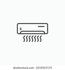 Ar condicionado linha na cor preta linha fina. ilustração simples vetor simples plana símbolos.
