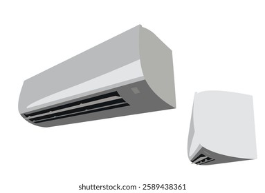 Air conditioners in different viewpoints, indoor object