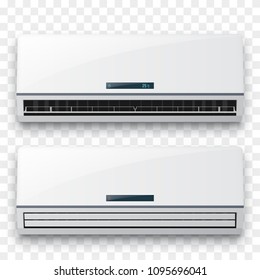 Air conditioners isolated on transparent background. Vector illustration