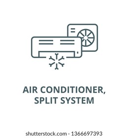Air conditioner,split system line icon, vector. Air conditioner,split system outline sign, concept symbol, flat illustration