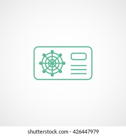 Air Conditioning Back Panel Green Line Icon On White Background