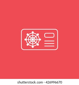 Air Conditioning Back Panel Line Icon On Red Background