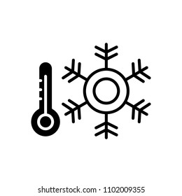 Air conditioning black icon concept. Air conditioning flat  vector symbol, sign, illustration.