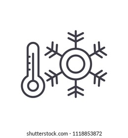 Air conditioning black icon concept. Air conditioning flat  vector symbol, sign, illustration.