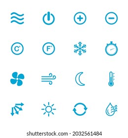 air conditioning button, ventilations icon set vector sign symbol
