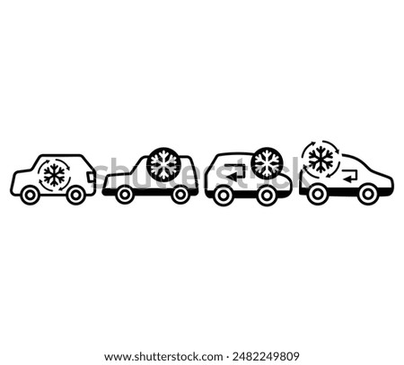 air conditioning car icon symbol sign vector design illustration collection set isolated