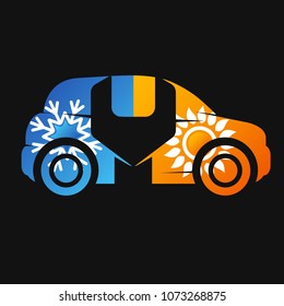 Air conditioning and climate control in the car repair symbol