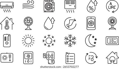 Air Conditioning and Climate Control Icons Set