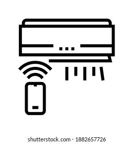 air conditioning, climate control system line icon vector. air conditioning, climate control system sign. isolated contour symbol black illustration