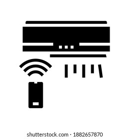 air conditioning, climate control system glyph icon vector. air conditioning, climate control system sign. isolated contour symbol black illustration