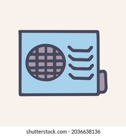 air conditioning color vector doodle simple icon