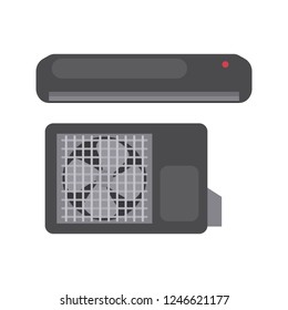 Air conditioning color vector icon. Flat design