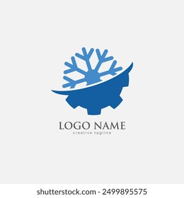 Air conditioning company logo, ac service, air conditioning, heat pumps,  air conditioning logo,  frost fully editable vector template