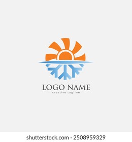 Logotipo da empresa de ar condicionado, serviço de ar condicionado, ar condicionado, bombas de calor, logotipo de ar condicionado, modelo vetorial totalmente editável geada