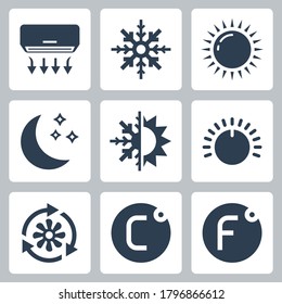 Air Conditioning and Air Conditioner Related Vector Icon Set 2