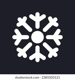 Air conditioning dark mode glyph ui icon. Climate control system. User interface design. White silhouette symbol on black space. Solid pictogram for web, mobile. Vector isolated illustration
